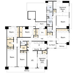 北浦和パークホームズ 8LDKの間取図画像