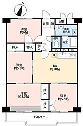 マンション沼南エリカ3号棟 4DKの間取図画像