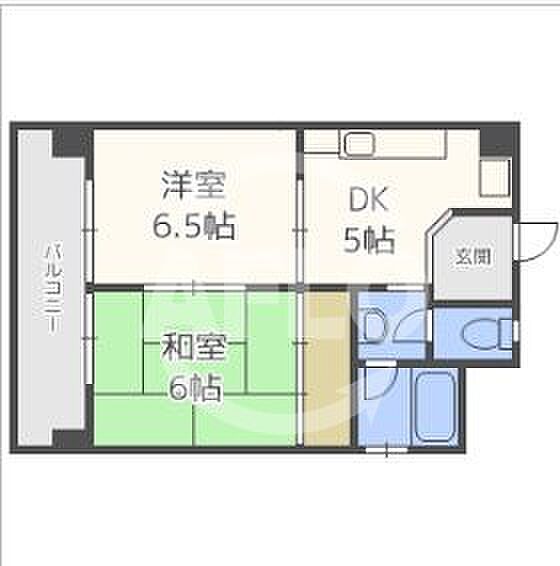 菅北ハイツ ｜大阪府大阪市北区天神橋5丁目(賃貸マンション2DK・5階・37.10㎡)の写真 その2