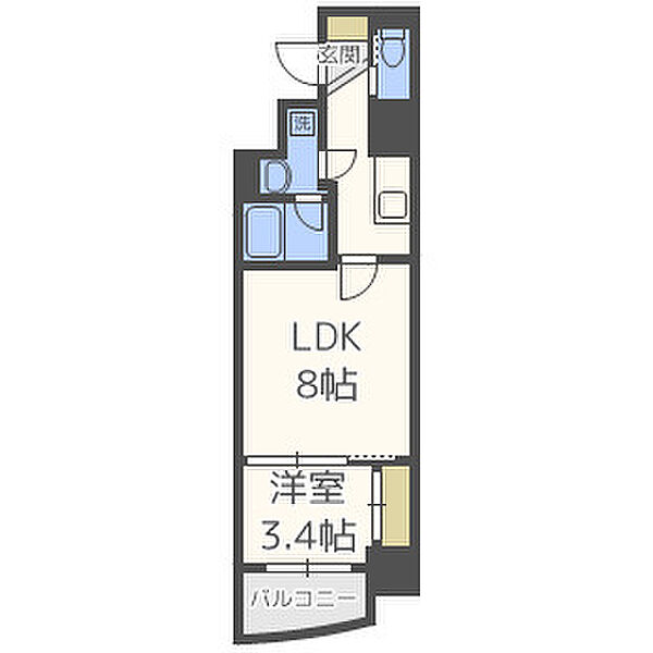 APRILE南森町 ｜大阪府大阪市北区同心1丁目(賃貸マンション1LDK・15階・33.62㎡)の写真 その2