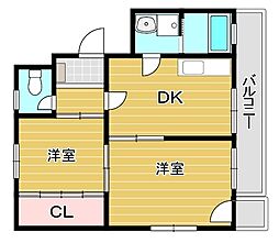 円山GREENHEIGHTS 2DKの間取図画像