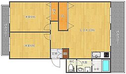 マンションロゼ 2LDKの間取図画像