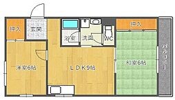 サン春日第1マンション 2LDKの間取図画像