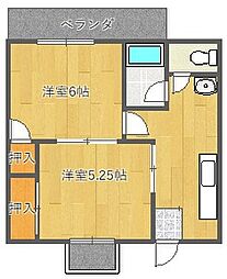 GS関大前 2Kの間取図画像