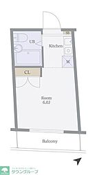 ビアメゾン三井パート22 ワンルームの間取図画像