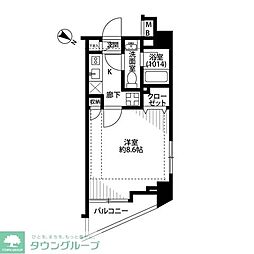 プレール・ドゥーク板橋区役所前 1Kの間取図画像