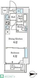 CREATIF練馬 1DKの間取図画像