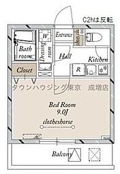 ラドゥセール練馬春日町 1Kの間取図画像