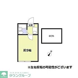 プラザドゥガロンヌD 1Kの間取図画像