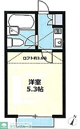 フェリーチェ蓮沼 1Kの間取図画像