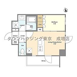 フレシア赤塚新町 1LDKの間取図画像