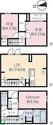 ベルリード 3LDKの間取図画像