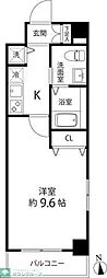 ハスネレジデンス 1Kの間取図画像