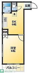 上板橋IMAハウス 1DKの間取図画像