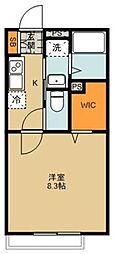 カーサソシエゴ 1Kの間取図画像