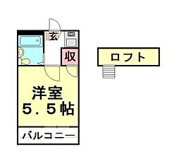 レオパレス朝霞第1 1Kの間取図画像