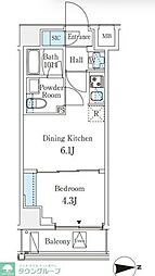 CREATIF練馬 1DKの間取図画像