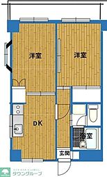 ロイヤル大和 2DKの間取図画像