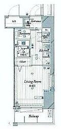 THEパームス東武練馬 1Kの間取図画像