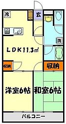 第5サンビレッジ泉水 2LDKの間取図画像