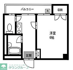 シーガル北町 1Kの間取図画像