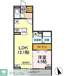 アヴニール コート 1LDKの間取図画像