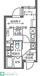 COCOCUBE板橋本町 ワンルームの間取図画像