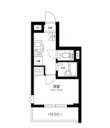 エグゼ板橋WEST 1Kの間取図画像