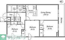 東武東上線 東武練馬駅 徒歩10分の賃貸マンション 2階2SLDKの間取り