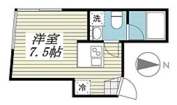 都営三田線 板橋区役所前駅 徒歩7分の賃貸マンション 4階ワンルームの間取り