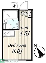 スターフィールズ池袋 2階ワンルームの間取り