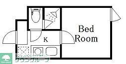 東武東上線 大山駅 徒歩7分の賃貸マンション 4階1Kの間取り