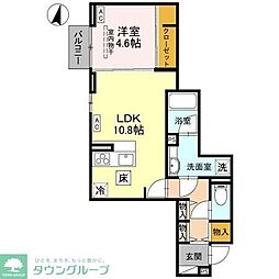 D-Sereno志木柏町 1LDKの間取図画像