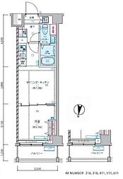 都営大江戸線 練馬春日町駅 徒歩7分の賃貸マンション 4階1DKの間取り