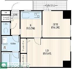 東武東上線 大山駅 徒歩3分の賃貸マンション 2階1LDKの間取り