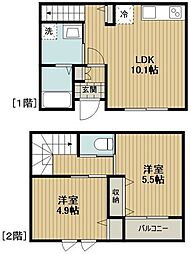 ColinaE(コリーナイースト) 2LDKの間取図画像