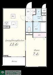 Voiture M'h 1LDKの間取図画像