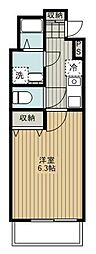 セントラル和光 1Kの間取図画像