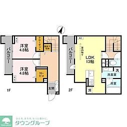 ラ・グリシーヌ・レーブ 2LDKの間取図画像