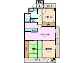 ＪＩＮハイツ富田浜 2A ｜ 三重県四日市市富田浜町（賃貸マンション3LDK・2階・67.96㎡） その2