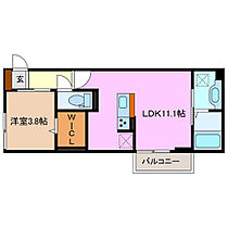 Ｄ－ｃｈａｍｂｒｅ松寺 208 ｜ 三重県四日市市松寺１丁目（賃貸アパート1LDK・2階・37.01㎡） その2