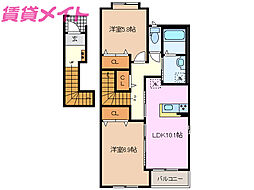 フォレスターハウス1 2LDKの間取図画像