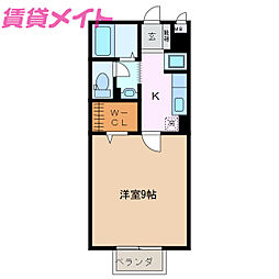 ベルポール守成 1Kの間取図画像