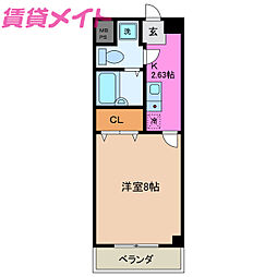 サニーヒルズあい 1Kの間取図画像