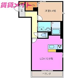 カルチェ・ジュネ 1LDKの間取図画像