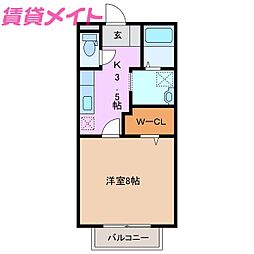 ナイスフィールド 1Kの間取図画像