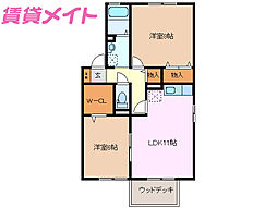 アヴェニールB 2LDKの間取図画像