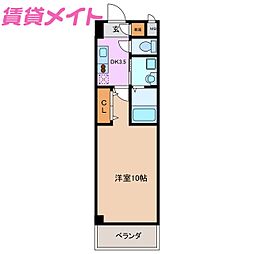 グレイスフル 1Kの間取図画像