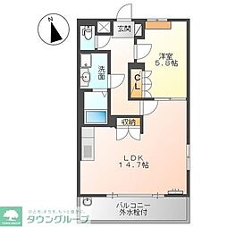 エトワール 2階1LDKの間取り