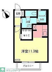 カサベルデ ワンルームの間取図画像